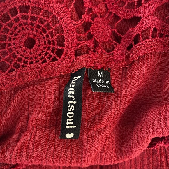Heartsoul Red Crinkle Top / Tunic - Picture 4 of 7